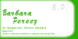 barbara perecz business card